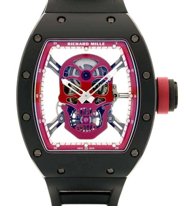 Richard Mille Replica Watch RM 52-01 Red Skull Black Ceramic